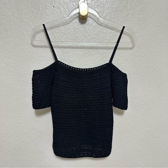 VINCE Cold-Shoulder Crochet-Knit Cotton Top size S - Picture 14 of 14